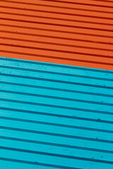 orange and blue aluminum roofing sheets.