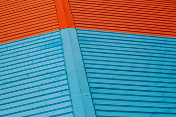 orange and blue aluminum roofing sheets.