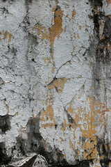 The wall is made of old cement.