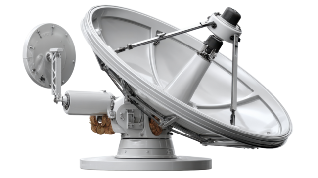 Satellite Dish in Technology: A modern satellite dish, captured in crisp detail, symbolizes the cutting edge of communication technology and global connectivity.