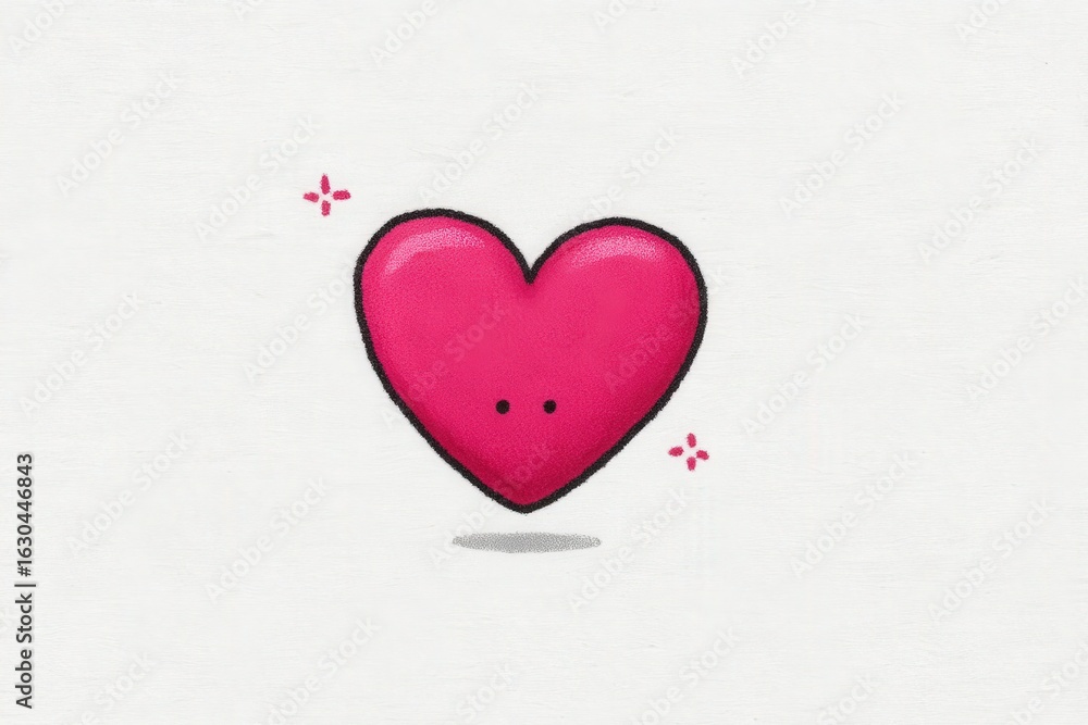 Aufkleber unique hand-drawn heart illustration capturing the essence of love and affection infused with whimsy