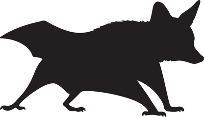 Large Flying Fox bat Vector Silhouette