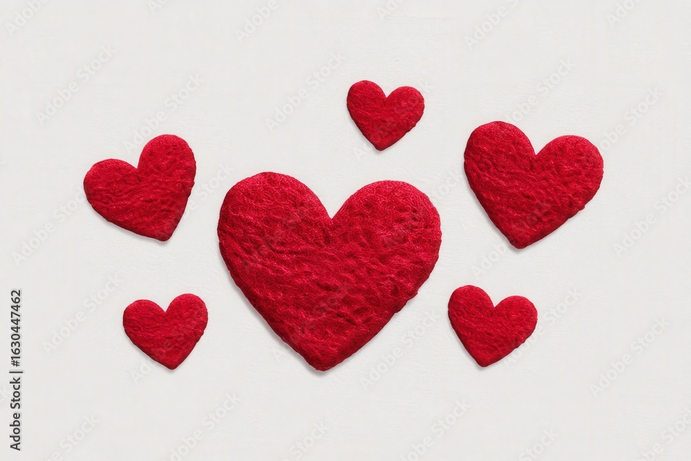 Aufkleber heartfelt connection represented through textured red hearts emerging from a soft backdrop encapsula