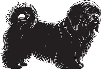 Lhasa Apso Vector Silhouette