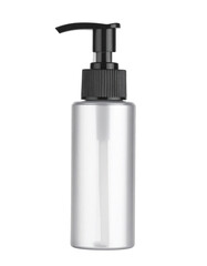 Obraz premium Silver cosmetic bottle with pump, beauty and personal care product on transparent background