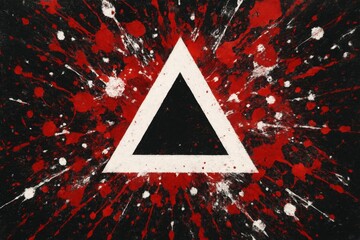 A Red and Black Triangle Splattered in Blood