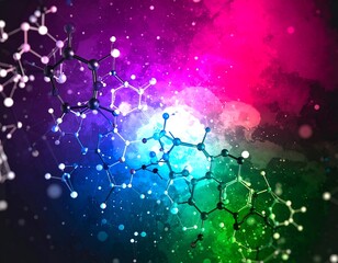 Colorful abstract molecular structure