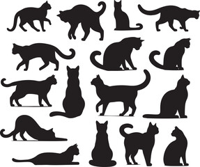 Elegant silhouette of a cat in profile