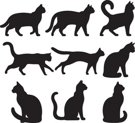 Simple silhouette of a cat in profile