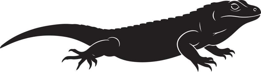 Mexican Alligator Lizard Vector Silhouette