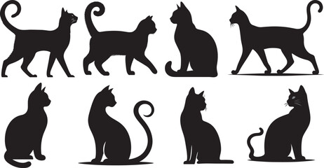 Stylized silhouette of a cat in motion