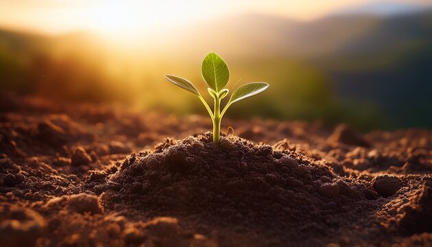 first day of creation in a biblical context with growing plant symbolizing life