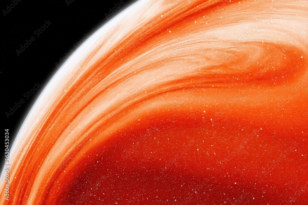 Poster a mesmerizing depiction of an abstract planetary surface showcasing captivating red and orange hues 