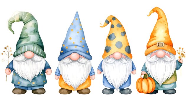Cute gnomes in autumnal attire