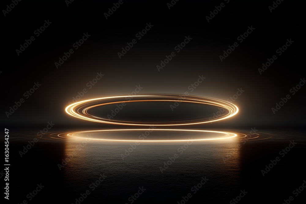 Poster 3d minimalist glowing spiral shape floating in a dark empty space emotional concept of inner chaos t