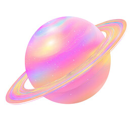 Obraz premium Pastel pink planet with rings