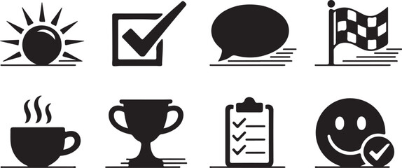 Daily Productivity and Success Icon Set