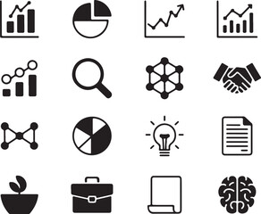 Business Analysis and Data Report Icon Set