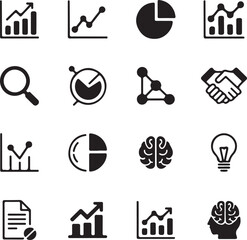 Business Analysis and Data Report Icon Set