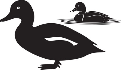 Redhead Duck – Vector Silhouette