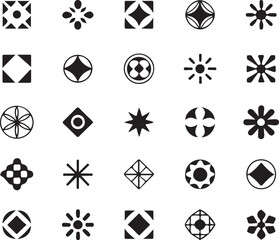 Geometrical Gemstone and Diamond Cut Icons