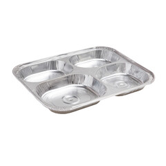 Four-compartment aluminum foil food tray