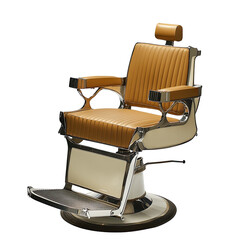 Classic barber chair, cream and tan
