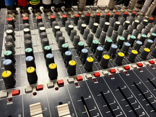 Analog sound mixer, functional and ready for the party