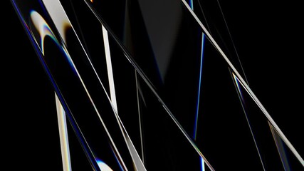 4k Seamless Loop, 3D Render of Rotating Glass Panels with Chromatic Aberration, Abstract Technology Motion Background - Powered by Adobe
