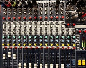 Analog sound mixer, functional and ready for the party