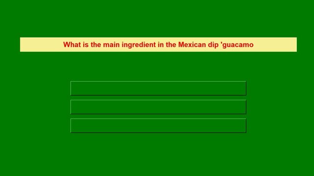 Animated Food Knowledge Test on Bright Green Screen