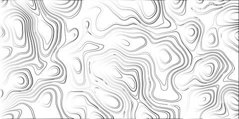 Abstract black and white contour lines forming a dynamic pattern on a white background artistic topographical design