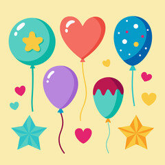  Colorful Party Balloons Vector Collection