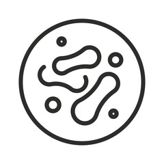 probiotics bacteria icon, lactobacillus linear vector illustration