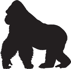 Western Lowland Gorilla Vector Silhouette