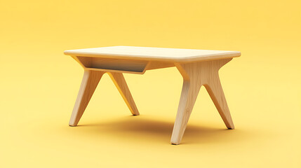 3D Icon of a Modern Office Desk with Simple Design