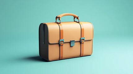 3D Icon of a Business Briefcase with a Minimalist Style