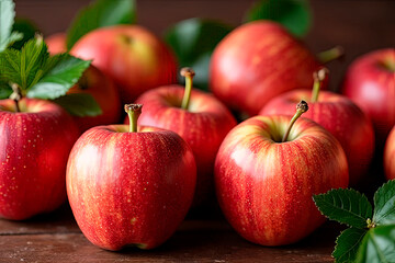 Beautiful illustration with apples on the table.created with the help of artificial intelligence.