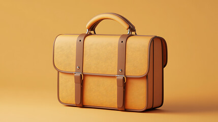 3D Icon of a Minimalist Business Briefcase