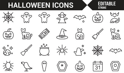 Halloween Icons: Collection of Spooky Symbols for the Season