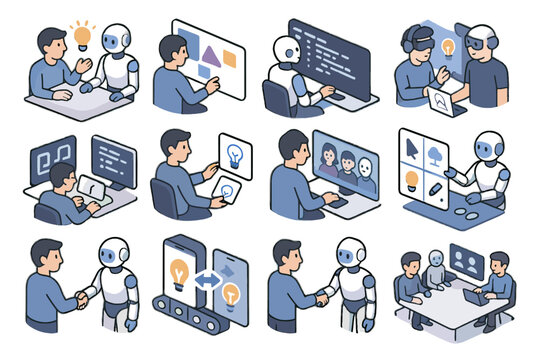 Icons vector handshake collaboration icon workspace shared tool ai innovation board digital