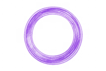 Vivid purple circular texture framing transparent backdrop, offering dynamic graphic element for creative visual compositions