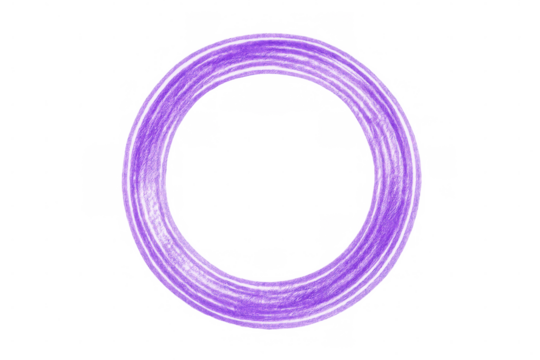 Vivid purple circular texture framing transparent backdrop, offering dynamic graphic element for creative visual compositions