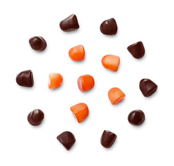 Colorful Fruit Jelly Candy Drops Arranged in Circular Pattern