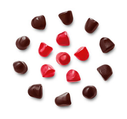 Colorful Fruit Jelly Candy Drops Arranged in Circular Pattern