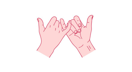 Fototapeta premium Stylized Pinky Promise Illustration Symbolizing Trust, Loyalty and Friendship Bond