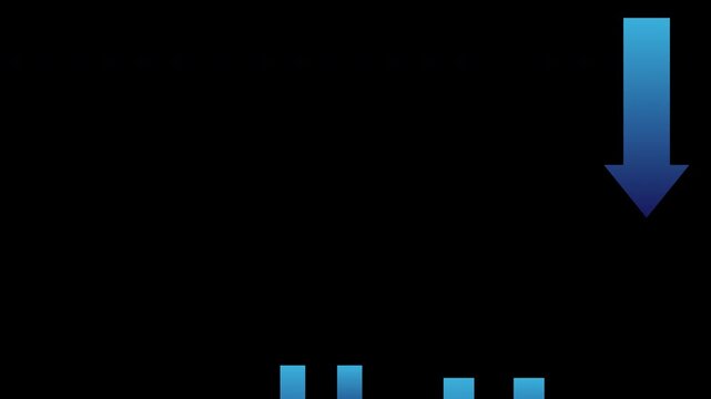 Blue Downward Arrows Falling Animation with Alpha Channel &ndash; Loopable Transparent Background