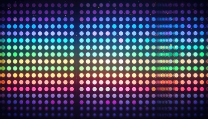 Vibrant rainbow LED grid pulses with energetic party lights