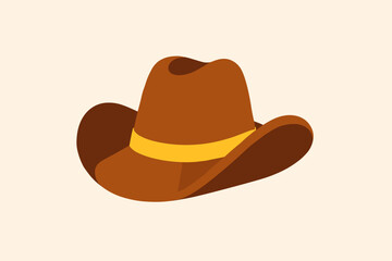 A classic American straw hat is depicted in a vector illustration set against a plain white background
