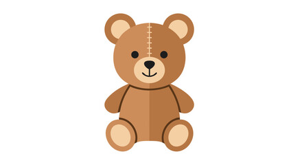 Naklejka premium Charming Illustrated Teddy Bear Sitting Upright with a Sweet Expression Adorable Stuffed Animal for Children's Designs and Educational Resources